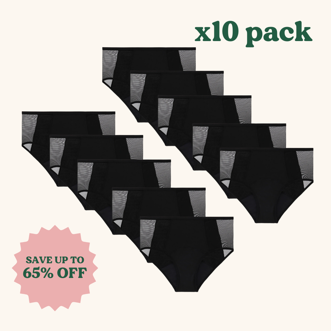 x10 Pack | Hi-Waist Period Underwear